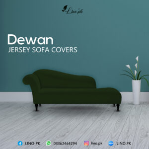 Deewan Sofa Jersey Cover-Dark Green