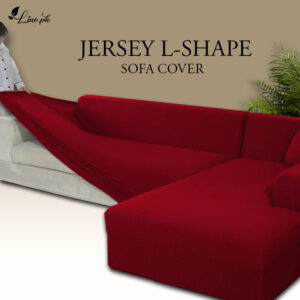 L Shape Jersey Sofa Cover-Red