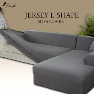 L Shape Jersey Sofa Cover-Grey