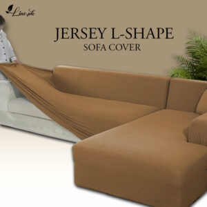 L Shape Jersey Sofa Cover-Brown
