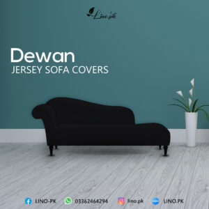 Deewan Sofa Jersey Cover-Black