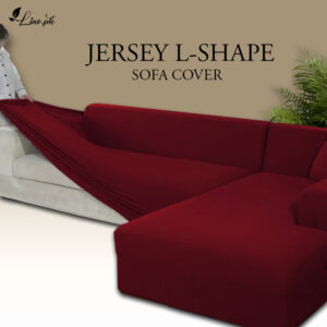 L Shape Jersey Sofa Cover-Maroon