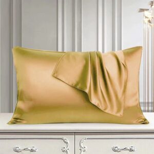 Pair of Satin Pillow Cover – Golden