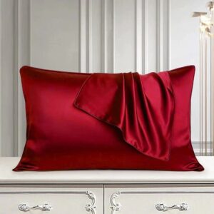 Pair of Satin Pillow Cover – Red