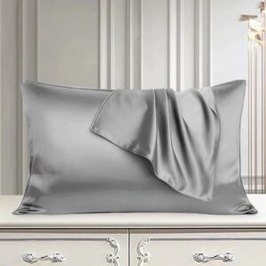Pair of Satin Pillow Cover – Silver