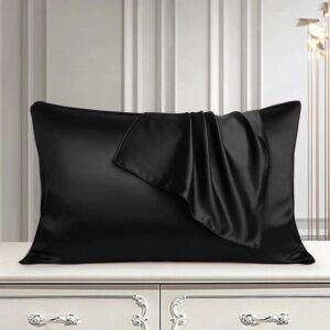 Pair of Satin Pillow Cover – Black