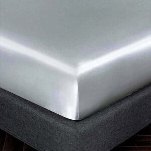 Satin Fitted Sheet – Silver