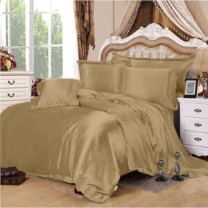 4 Pcs Satin Duvet Bed Set – Golden