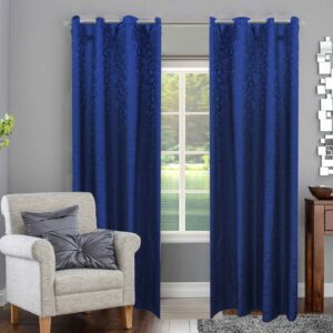 Jacquard Curtains – NAVY BLUE