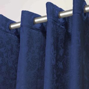 Jacquard Curtains – NAVY BLUE